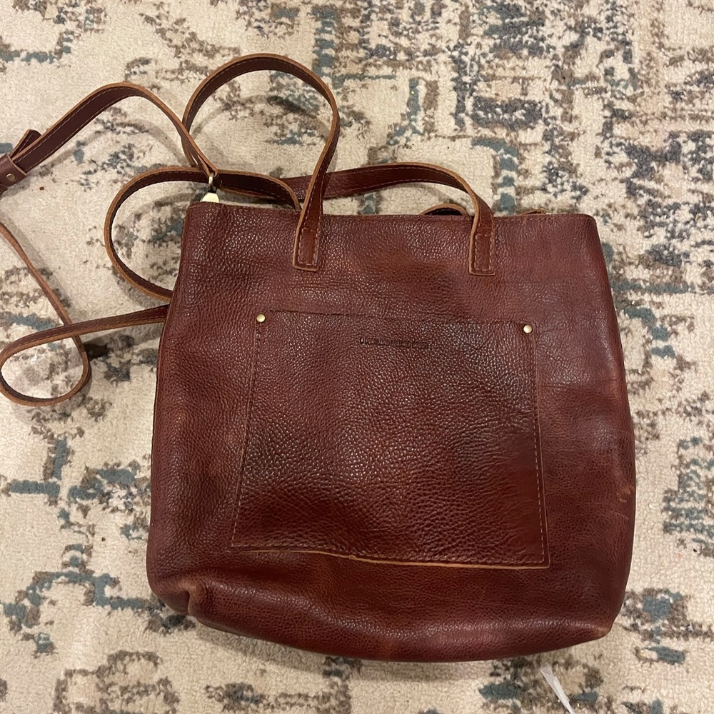 Portland leather crossbody tote and wallet